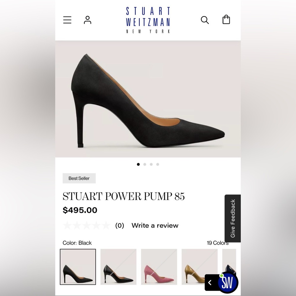 STUART Weitzman 85mm black suade PUMP size 41 AA